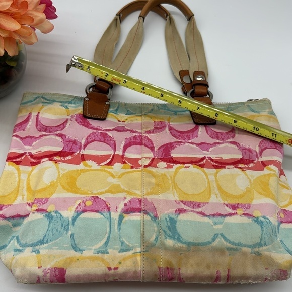 Coach Colorful Logo Lightweight Nylon Tote Bag CP6059 - Picture 9 of 16